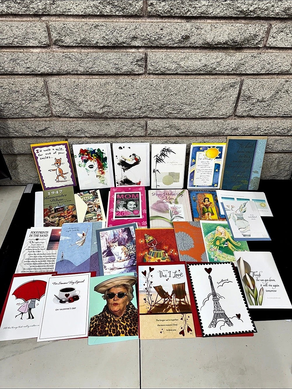 Lot of 25 New Unused Greeting Cards Mixed Occasions Artistic Vintage Style
